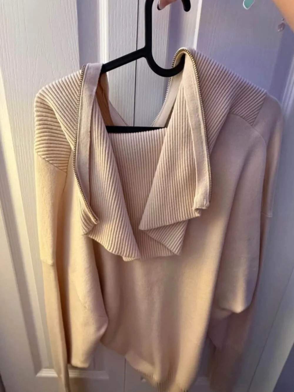 ZARA Zip Neck Knit Sweater - Picture 2 of 3